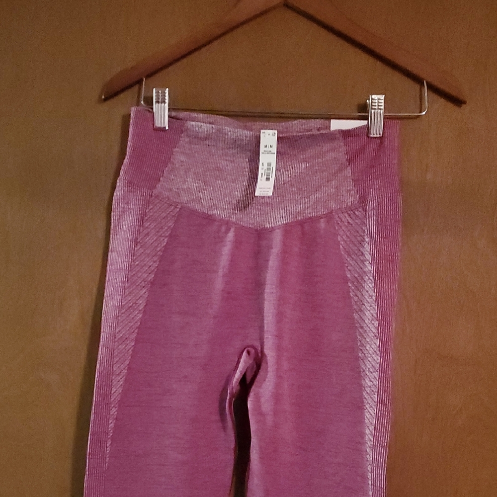 PINK Victoria's Secret Ribbed Leggings in Heathered Pink